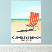 Poster am Meer von Cleveleys Beach Lancashire Leinwanddruck (Insitu (Holzboden))
