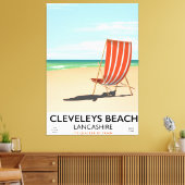 Poster am Meer von Cleveleys Beach Lancashire Leinwanddruck (Insitu (Wohnzimmer))