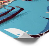 Poster am Venedig - Minimalistische Flachbildferns (Ecke)