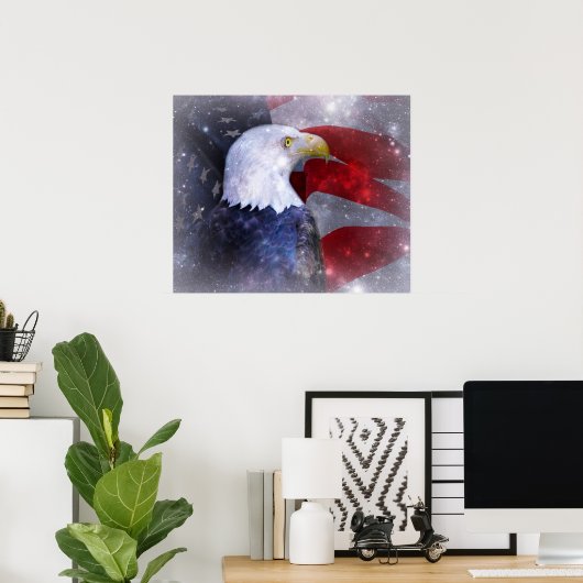 Poster/American Bald Adler/Flag Poster (Heimbüro)