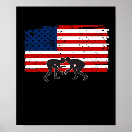 Poster American Flag Wrestling Cool Design (Vorne)