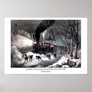 Poster - AMERIKANISCHE RAILROAD-SZENE: SNOWBOUND