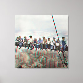 Poster Anaglyph 3D- Lunch atop Skyscraper New York Leinwanddruck