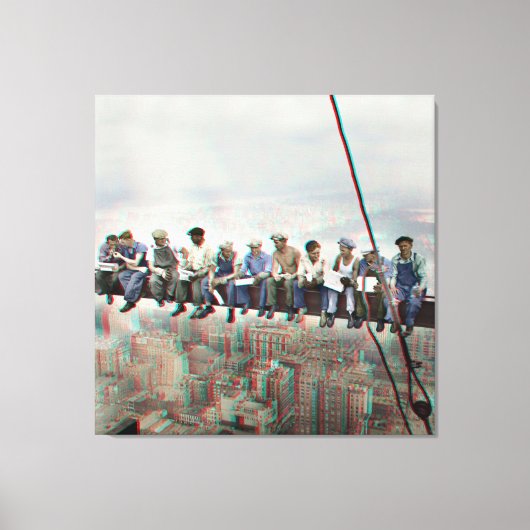 Poster Anaglyph 3D- Lunch atop Skyscraper New York Leinwanddruck (Vorderseite)