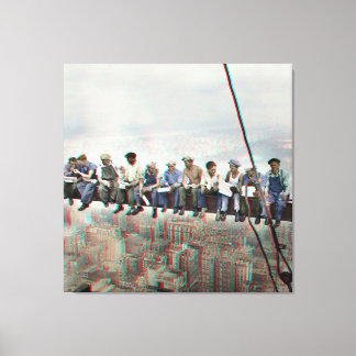Poster Anaglyph 3D- Lunch atop Skyscraper New York Leinwanddruck