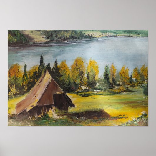Poster Ann Hayes Gemälde Chalet am See (Vorne)