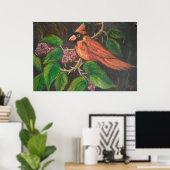 Poster Ann Hayes Painting Kardinal (Heimbüro)