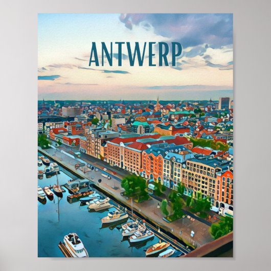Poster Antwerpen Belgien Foto Vintage (Vorne)