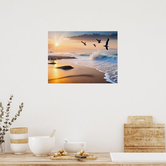 Poster Art Beach Sunset (Küche)