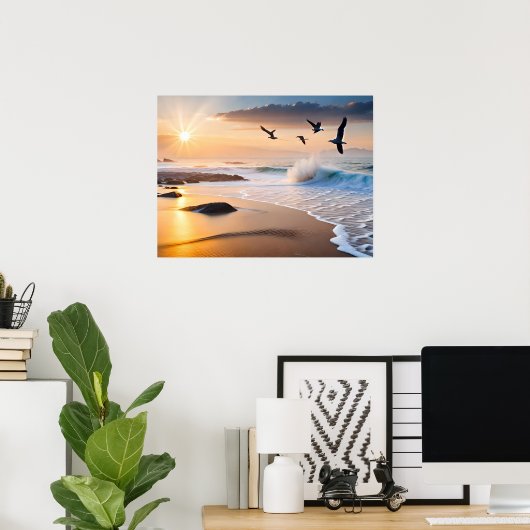 Poster Art Beach Sunset (Heimbüro)