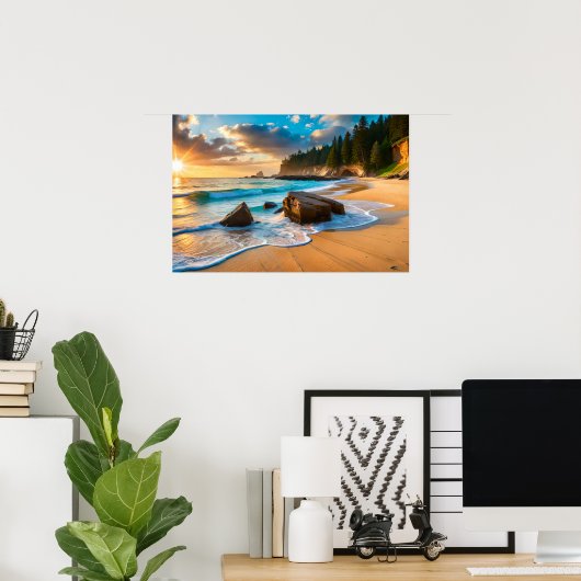 Poster Art Beach Szene (Heimbüro)
