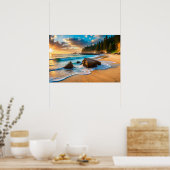 Poster Art Beach Szene (Küche)