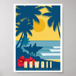 Poster - Art Deco Hawaii Reiseposter