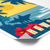 Poster - Art Deco Hawaii Reiseposter (Ecke)