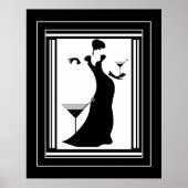 Poster ART DECO LADY Schwarz-weiß (Vorne)