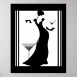 Poster ART DECO LADY Schwarz-weiß<br><div class="desc">Poster ART DECO LADY Schwarz-weiß</div>