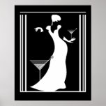 Poster ART DECO LADY Schwarz-weiß umgedreht<br><div class="desc">Poster ART DECO LADY Schwarz-weiß</div>