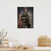 Poster Art Frau Soldier (Küche)