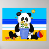 Poster Art Kid's Panda am Strand (Vorne)