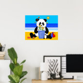 Poster Art Kid's Panda am Strand (Heimbüro)