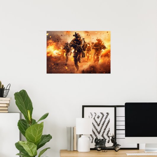 Poster Art Militäraktionsszene (Heimbüro)