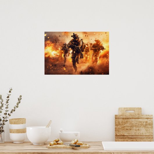 Poster Art Militäraktionsszene (Küche)