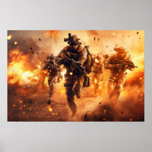 Poster Art Militäraktionsszene