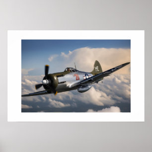 Poster Art Militärisches Flugzeug des Vintagen Kri