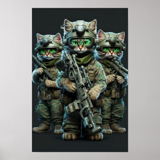 Poster Art Militärkatzen (Vorne)