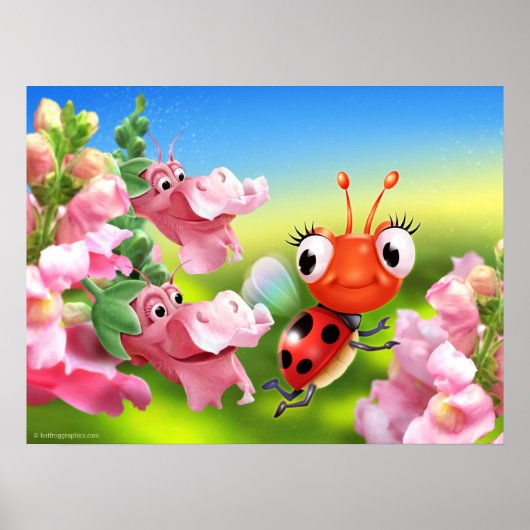 Poster Art niedlich Ladybug und Snap Dragons (Vorne)