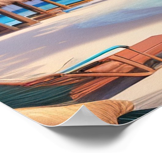 Poster Art Ocean Beach Szene (Ecke)