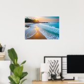 Poster Art Ocean Beach Szene (Heimbüro)