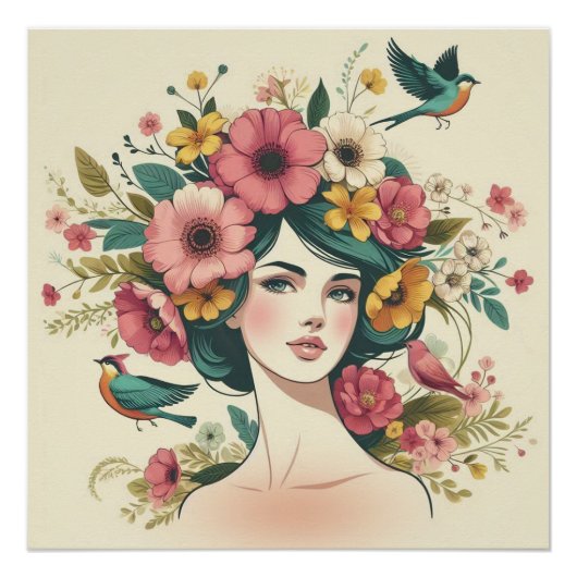 Poster Art Print Birds Song im Sommer (Vorderseite)