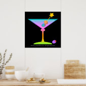 Poster, Art - Rainbow Martini Poster (Küche)