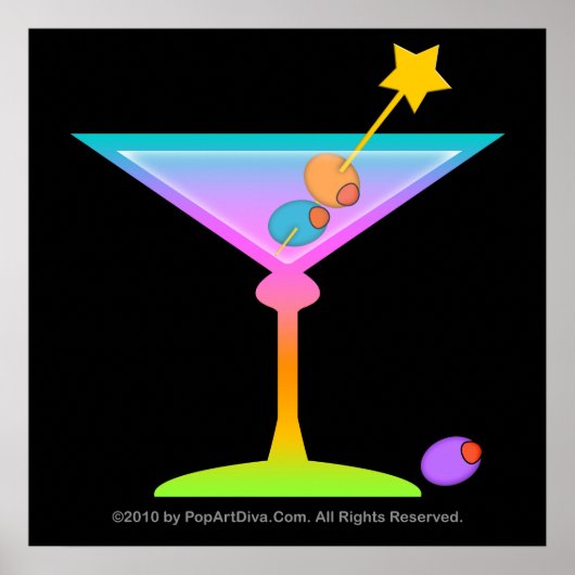Poster, Art - Rainbow Martini Poster (Vorne)