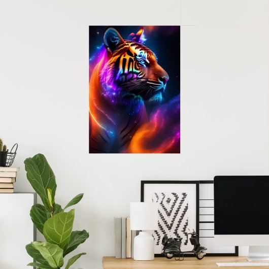 Poster Art Rainbow Tiger (Heimbüro)