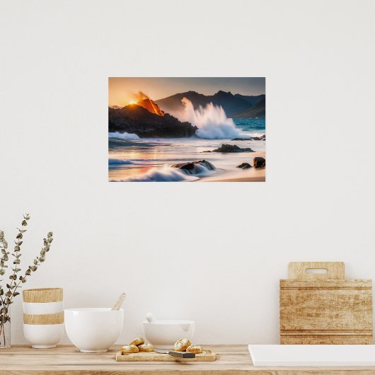 Poster Art Vulkane Szene (Küche)