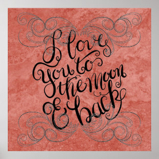 Poster Artistic. Ich Liebe dich zum Mond und zurüc