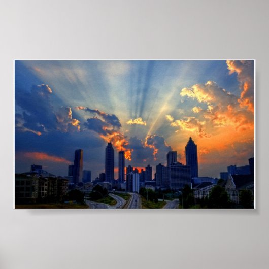 Poster - Atlanta Skyline bei Sunset (Vorne)