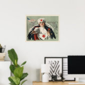 Poster aus dem Zweiten Weltkrieg mit amerikanische (Heimbüro)