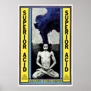 Poster aus den 1970ern Superior Acid Blows your mi