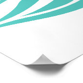 Poster aus schwarzem türkisfarbenem Pfau und Kirsc (Ecke)