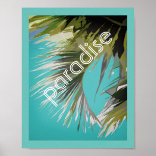 Poster aus tropischen Palmen mit Text