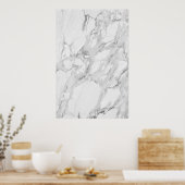Poster aus weißem und grauem Marmor (Küche)