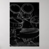 Poster B/W Drumset 1 (Vorne)