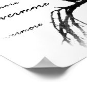 Poster - B&W Nevermore Raven Silhouette (Ecke)