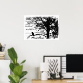 Poster - B&W Nevermore Raven Silhouette (Heimbüro)