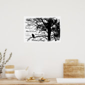 Poster - B&W Nevermore Raven Silhouette (Küche)