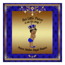 Poster Baby Shower Boy, Prince Baby Boy, blau,20x2