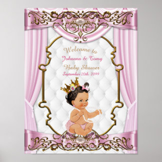 Poster Baby Shower Girl, Princess, pink, 8.5x11